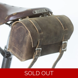Leather Bike Saddle Bag ANTIQUE WOOD