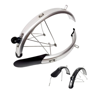 Front & Rear Mudguard set for Brompton Silver / Black
