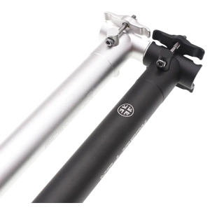 Extended Lightweight Seatpost + Clip for BROMPTON  Black/Silver