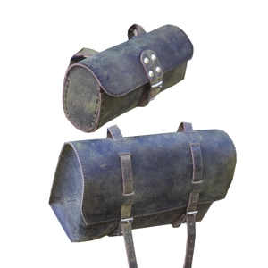 2 in 1 Bike Leather Bag Set (Saddle Handlebar bags) in ARMY GREEN