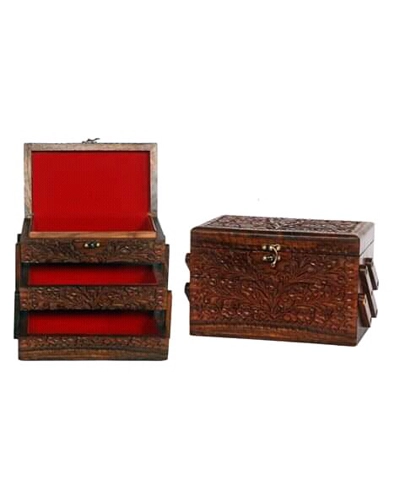 Hard carved wooden jewellery box Hard carved wooden jewellery box