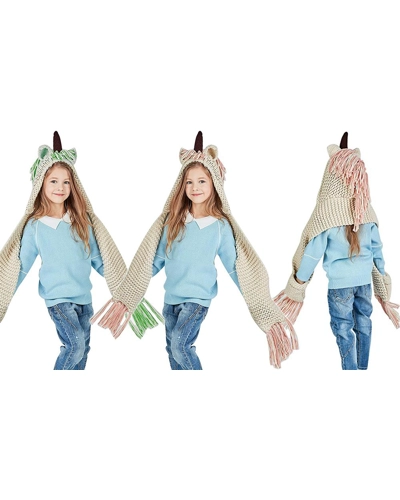 Kids Unicorn Winter Hat Scarf with Pockets Kids Unicorn Winter Hat Scarf with Pockets