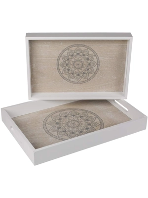 Set of 2 wooden trays Set of 2 wooden trays