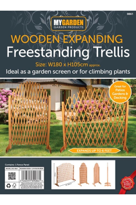 Wooden Freestanding Expendable Garden Fence