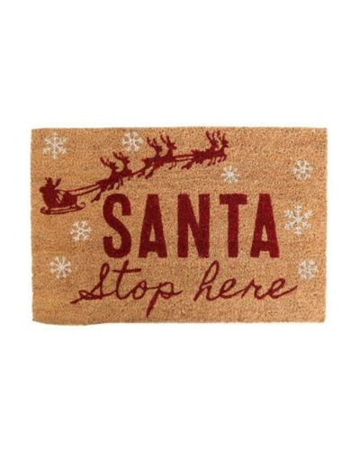 Santa Stop Here Door Mat