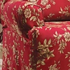 WING CHAIR Slipcover Floral Burgundy-Red Wingback Sure Fit Slip Cover