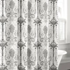 Laura Ashley Shower Curtain Shabby Toile Floral Black Gray White