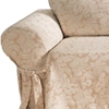 Dual Reclining LOVESEAT Slipcover Damask Golden Taupe Sure Fit Cover