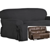 Dual Reclining SOFA Slipcover T Cushion Suede Black Sure Fit Couch