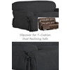 Dual Reclining SOFA Slipcover T Cushion Suede Black Sure Fit Couch