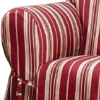 Dual Reclining SOFA Slipcover City Stripe Burgundy Red Sure Fit Couch