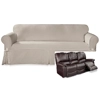 Dual Reclining SOFA Slipcover Farmhouse Twill Taupe Sure Fit Couch
