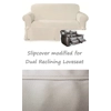 Dual Reclining LOVESEAT Slipcover Farmhouse Twill Cream Sure Fit Cover