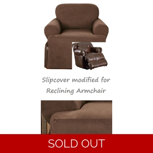 Reclining CHAIR Slipcover T Cushion Suede Chocolate Sure F..