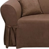 Dual Reclining SOFA Slipcover Suede Chocolate Sure Fit Recliner Couch
