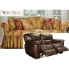 Dual Reclining LOVESEAT Slipcover Waverly Ballad Bouquet Tea Stain