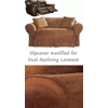 Dual Reclining LOVESEAT Slipcover Heavy Suede Saddle Brown Sure Fit
