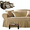 Dual Reclining LOVESEAT Slipcover Contrast Caramel Sure Fit Cover