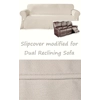 Dual Reclining SOFA Slipcover Farmhouse Twill Cream Sure Fit Couch