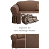 Dual Reclining LOVESEAT Slipcover Suede Chocolate Sure Fit 2-Seater