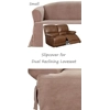 Small Dual Reclining LOVESEAT Slipcover T Cushion Suede Taupe Low Back