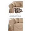 Dual Reclining LOVESEAT Slipcover Cotton Taupe Sure Fit 2-Seater Cover