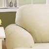 Dual Reclining SOFA Slipcover T Cushion Cotton Cream Sure Fit Couch