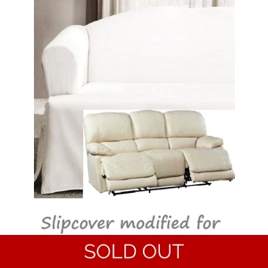 Dual Reclining SOFA Slipcover T Cushion White Cotton Sure ..