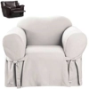 Reclining CHAIR Slipcover White Cotton Sure Fit Armchair Cover