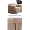 Reclining CHAIR Slipcover Suede Taupe Sure Fit Armchair Cover