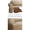 Dual Reclining LOVESEAT Slipcover T Cushion Cotton Taupe Sure Fit