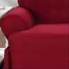 Dual Reclining SOFA Slipcover T Cushion Cotton Burgundy Sure Fit Couch