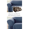Dual Reclining LOVESEAT Slipcover Blue Cotton Sure Fit Recliner Cover
