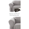 Dual Reclining SOFA Slipcover Cotton Gray Sure Fit Recliner Couch Grey