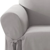 Dual Reclining LOVESEAT Slipcover Cotton Gray Sure Fit Recliner Grey
