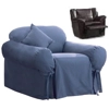 Reclining CHAIR Slipcover Cotton Blue Sure Fit Armchair Slip Cover
