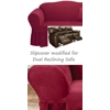 Dual Reclining SOFA Slipcover Suede Burgundy Sure Fit Couch Cover