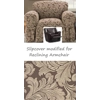 Reclining CHAIR Slipcover Damask Chocolate Brown Sure Fit Armchair