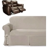 Dual Reclining LOVESEAT Slipcover Farmhouse Twill Taupe Sure Fit Cover
