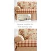 Dual Reclining SOFA Slipcover T Cushion Shabby Toile Red SureFit Couch