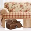 Dual Reclining LOVESEAT Slipcover T Cushion Shabby Toile Red Sure Fit