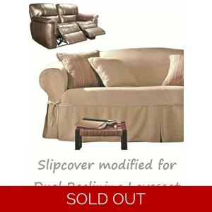 Dual Reclining LOVESEAT Slipcover Contrast Caramel Sure Fi..