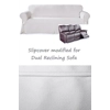 Dual Reclining SOFA Slipcover Farmhouse Twill White Sure Fit Couch
