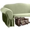 Dual Reclining LOVESEAT Slipcover Sage Green Cotton Sure Fit Cover