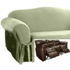 Dual Reclining SOFA Slipcover Cotton Sage Green Sure Fit Couch Cover