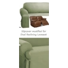 Dual Reclining LOVESEAT Slipcover T Cushion Cotton Sage Green Sure Fit