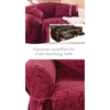 Dual Reclining SOFA Slipcover Damask Burgundy Sure Fit Recliner Couch
