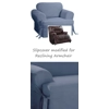 Reclining CHAIR Slipcover T Cushion Cotton Blue Sure Fit Armchair