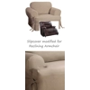 Reclining CHAIR Slipcover T Cushion Cotton Taupe Sure Fit Armchair