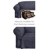 Dual Reclining LOVESEAT Slipcover Midnight Blue Suede Sure Fit Cover